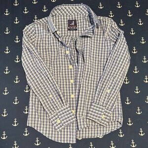 Boy’s Blue Plaid Johnnie-O Performance Shirt